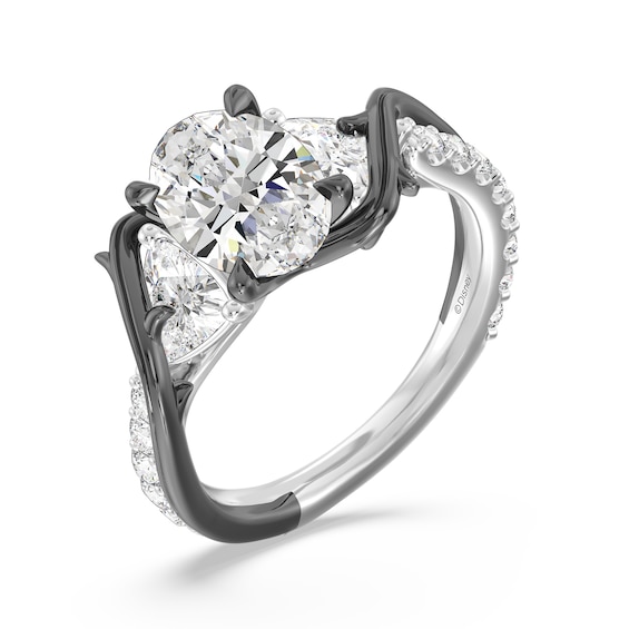 Enchanted Star Villains Maleficent 3-3/4 CT. T.w. Oval Certified Lab-Grown Diamond Thorn Engagement Ring in White Gold