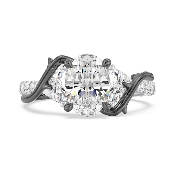 Enchanted Star Villains Maleficent 3-3/4 CT. T.w. Oval Certified Lab-Grown Diamond Thorn Engagement Ring in White Gold