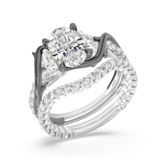 Enchanted Star Villains Maleficent 3-3/4 CT. T.w. Oval Certified Lab-Grown Diamond Thorn Engagement Ring in White Gold