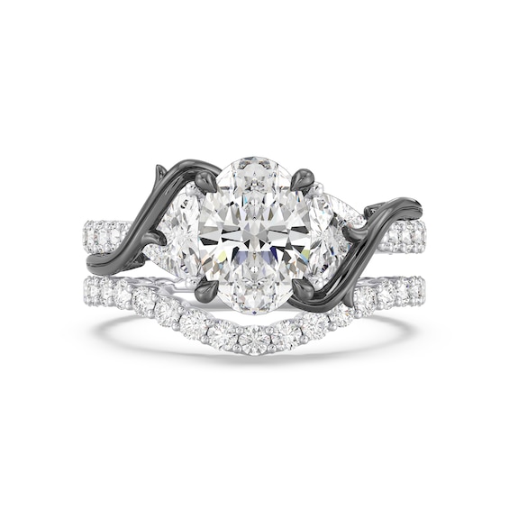 Enchanted Star Villains Maleficent 3-3/4 CT. T.w. Oval Certified Lab-Grown Diamond Thorn Engagement Ring in White Gold