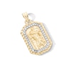 Thumbnail Image 1 of Diamond-Cut Saint Christopher Dog Tag Necklace Charm in Solid 10K Two-Tone Gold