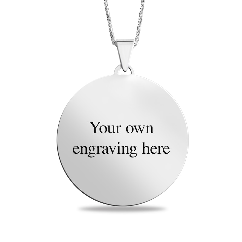 Main Image 2 of Engravable Photo Nugget Frame Pendant in Sterling Silver (1 Image and 4 Lines)