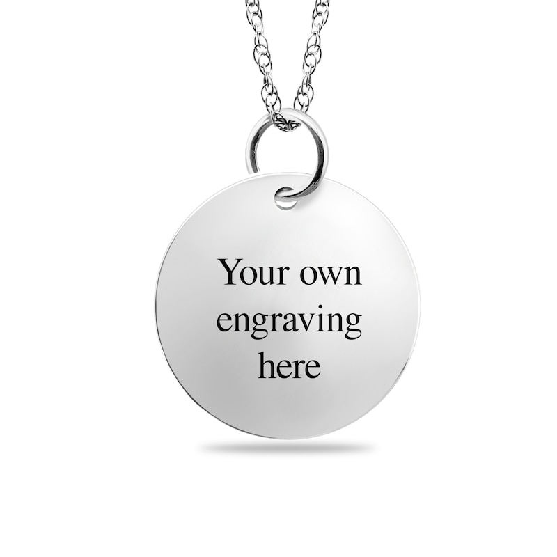 Main Image 2 of Engravable Fingerprint Pendant in Sterling Silver (1 Fingerprint and 3 Lines)