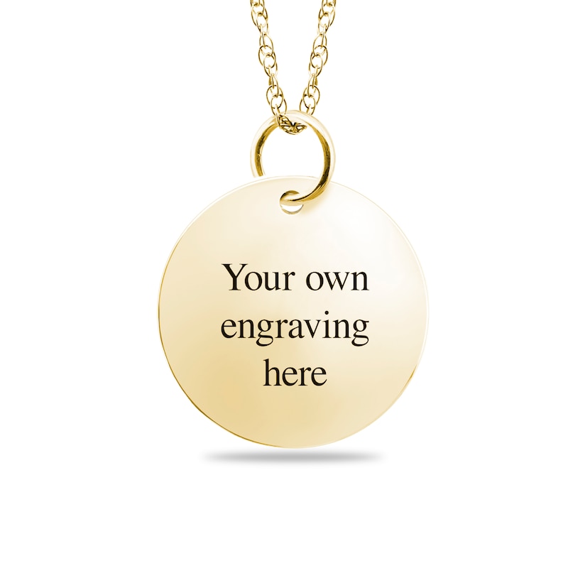 Main Image 2 of Engravable Fingerprint Pendant in 10K White, Yellow or Rose Gold (1 Fingerprint and 3 Lines)