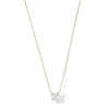 Thumbnail Image 1 of 6.0mm Cushion-Cut White Lab-Created Sapphire Solitaire Necklace in 10K Gold