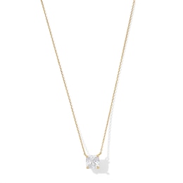 6.0mm Cushion-Cut White Lab-Created Sapphire Solitaire Necklace in 10K Gold