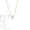 Thumbnail Image 3 of 6.0mm Cushion-Cut White Lab-Created Sapphire Solitaire Necklace in 10K Gold