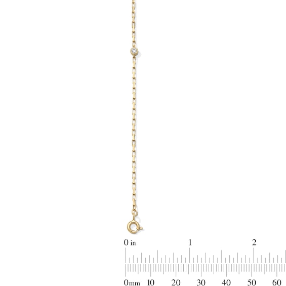 1/20 CT. Lab-Grown Diamond Bezel-Set Solitaire Bracelet in Solid Sterling Silver with 18K Gold Plate