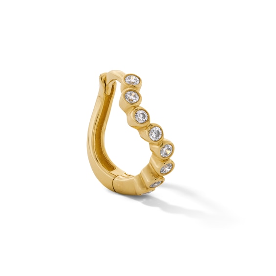 1/20 CT. T.w. Lab-Grown Diamond Single Curved Hoop Earring in 14K Gold