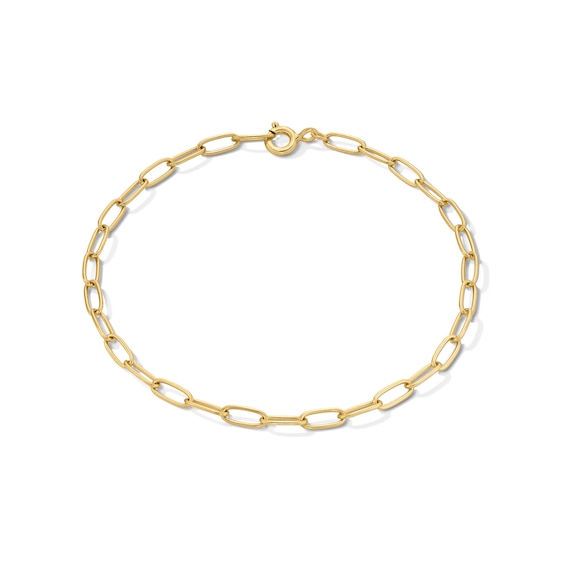 2.6mm Paper Clip Chain Anklet in Solid Sterling Silver with 18K Gold Plate - 10"