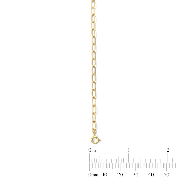 2.6mm Paper Clip Chain Anklet in Solid Sterling Silver with 18K Gold Plate - 10"