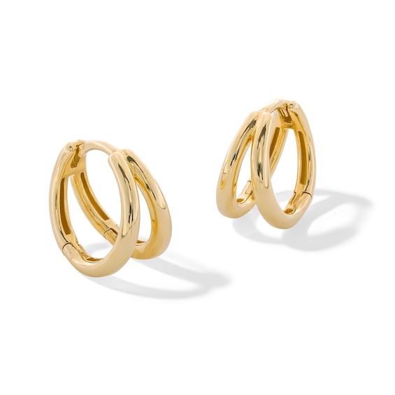 Split Hoop Earrings in Sterling Silver with 18K Gold Plate