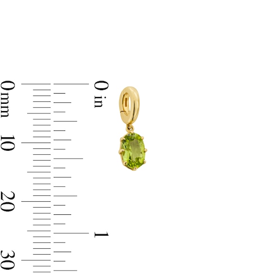 Oval Peridot Solitaire Necklace Charm in 10K Gold