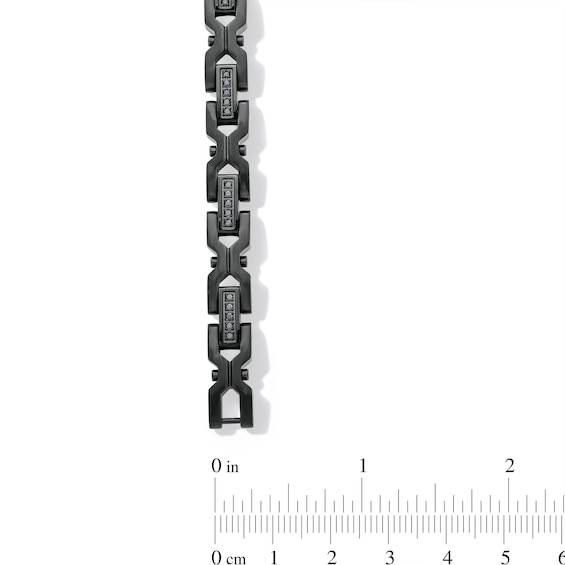 1/2 CT. T.w. Black Diamond X-Link Bracelet in Stainless Steel with Black Ion Plate - 8.5â