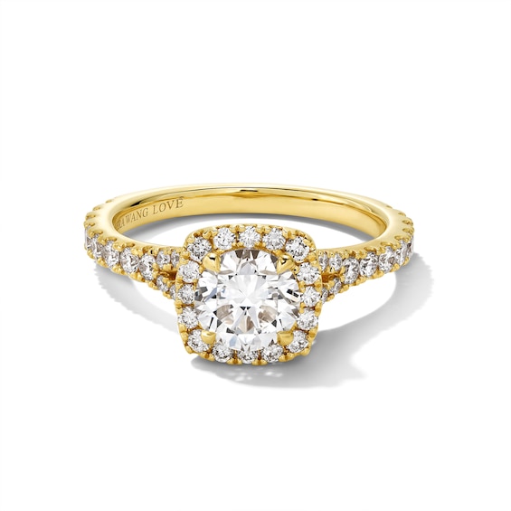 Vera Wang Love Collection 1-5/8 CT. T.w. Certified Lab-Grown Diamond Cushion Frame Engagement Ring in 14K Gold (F/Vs2)