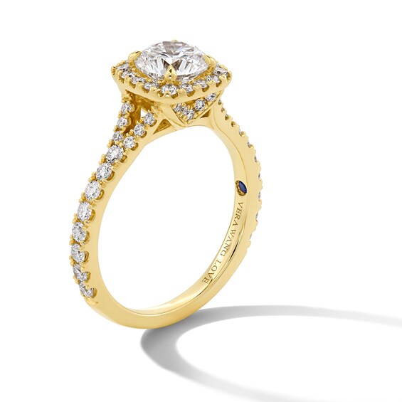 Vera Wang Love Collection 1-5/8 CT. T.w. Certified Lab-Grown Diamond Cushion Frame Engagement Ring in 14K Gold (F/Vs2)