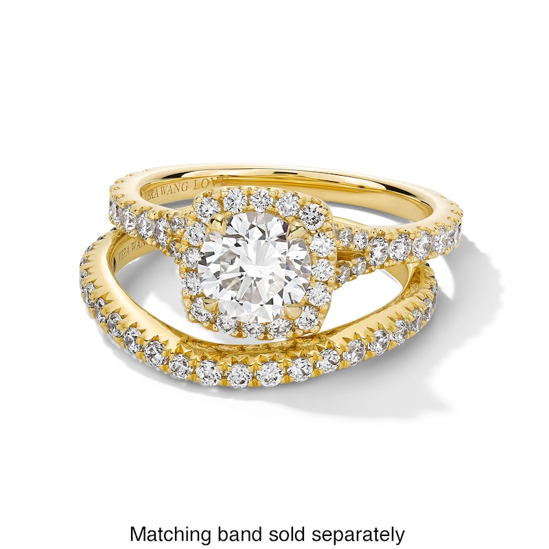 Main Image 4 of Vera Wang Love Collection 1-5/8 CT. T.W. Certified Lab-Grown Diamond Cushion Frame Engagement Ring in 14K Gold (F/VS2)