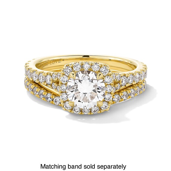 Vera Wang Love Collection 1-5/8 CT. T.w. Certified Lab-Grown Diamond Cushion Frame Engagement Ring in 14K Gold (F/Vs2)