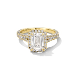 Vera Wang Love Collection 3 CT. T.W. Emerald-Cut Certified Lab-Created Diamond Frame Engagement Ring in 14K Gold