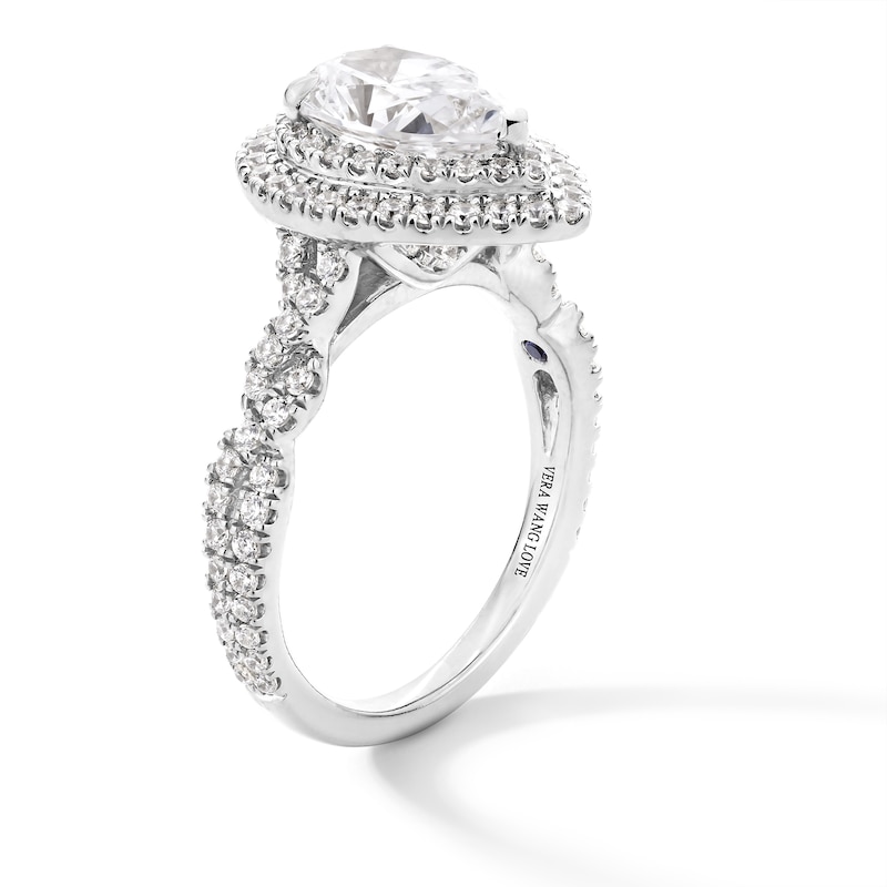 Main Image 3 of Vera Wang Love Collection 2-1/4 CT. T.W. Pear Certified Lab-Grown Diamond Frame Engagement Ring in 14K White Gold