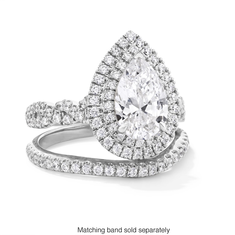 Main Image 4 of Vera Wang Love Collection 2-1/4 CT. T.W. Pear Certified Lab-Grown Diamond Frame Engagement Ring in 14K White Gold