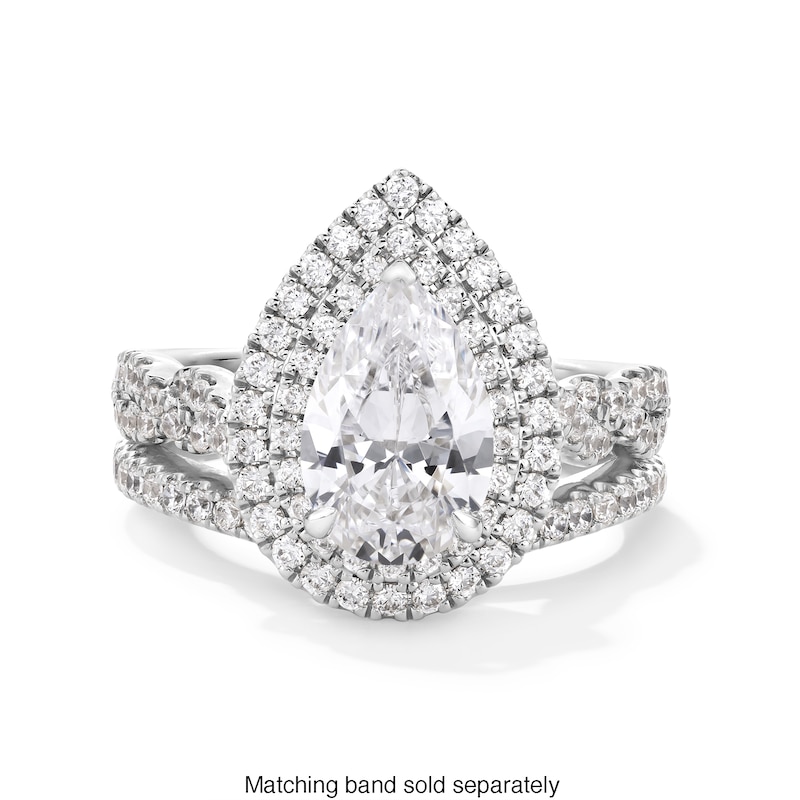 Main Image 5 of Vera Wang Love Collection 2-1/4 CT. T.W. Pear Certified Lab-Grown Diamond Frame Engagement Ring in 14K White Gold