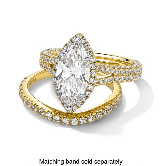 Vera Wang Love Collection 3 CT. T.w. Marquise Certified Lab-Grown Diamond Split Shank Engagement Ring in 14K Gold