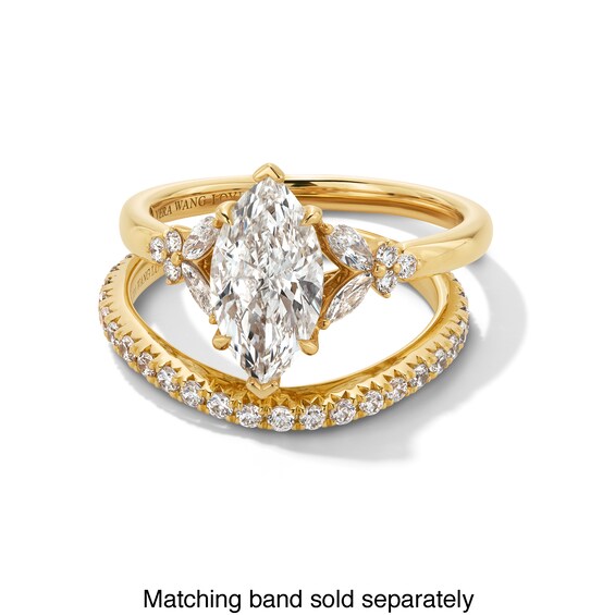 Vera Wang Love Collection 1-7/8 CT. T.w. Marquise-Cut Certified Lab-Grown Diamond Floral Engagement Ring in 14K Gold