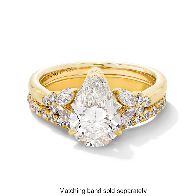 Main Image 5 of Vera Wang Love Collection 2-3/8 CT. T.W. Pear Certified Lab-Grown Diamond Floral Engagement Ring in 14K Gold (F/VS2)