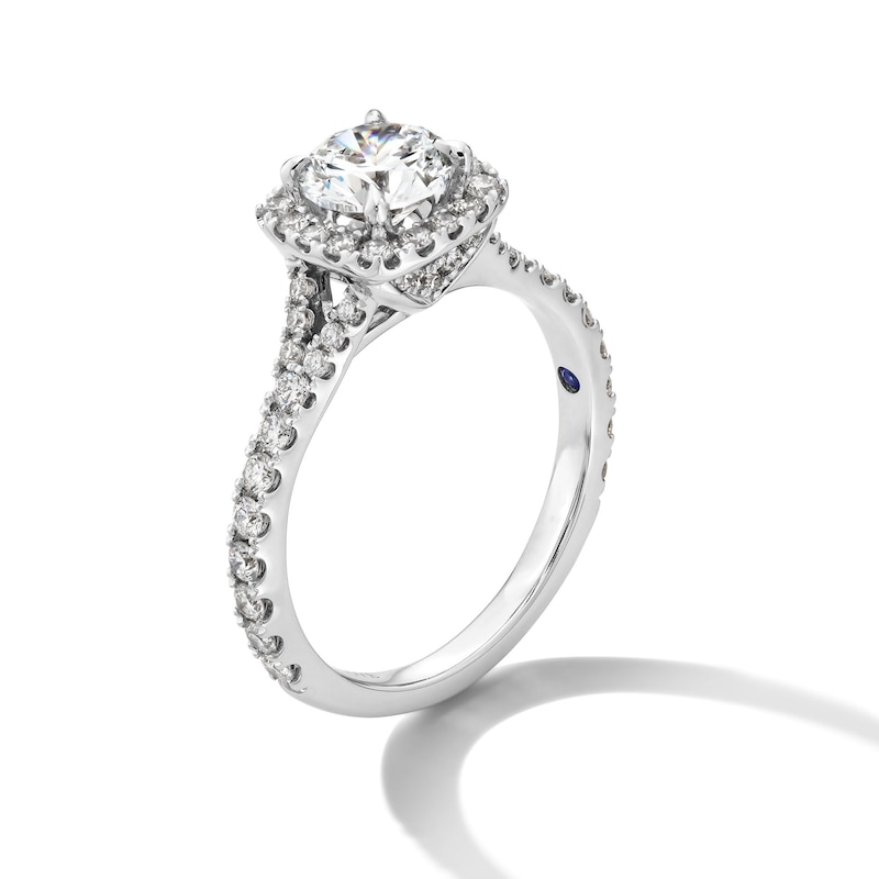 Main Image 2 of Vera Wang Love Collection 1-5/8 CT. T.W. Certified Lab-Grown Diamond Cushion Frame Engagement Ring in 14K White Gold