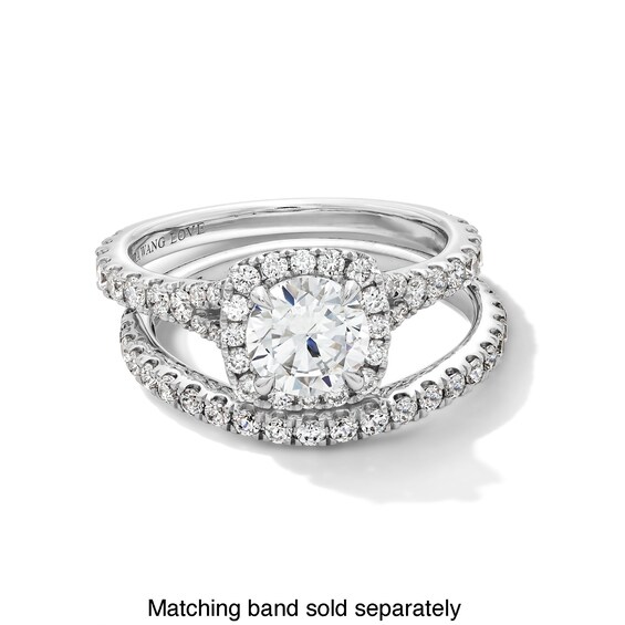 Vera Wang Love Collection 1-5/8 CT. T.w. Certified Lab-Grown Diamond Cushion Frame Engagement Ring in 14K White Gold
