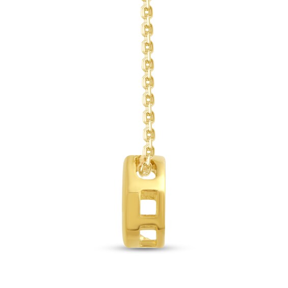 6.0mm Lab-Created Opal Solitaire Frame Pendant in 10K Gold