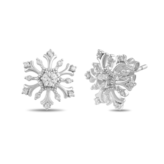 White Lab-Created Sapphire Snowflake Pendant, Bolo Bracelet and Stud Earrings Set in Sterling Silver - 9.0"