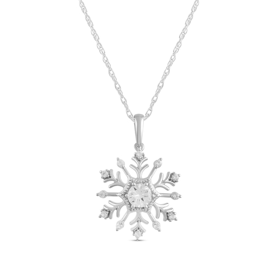 White Lab-Created Sapphire Snowflake Pendant, Bolo Bracelet and Stud Earrings Set in Sterling Silver - 9.0"