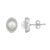 Thumbnail Image 8 of Freshwater Cultured Pearl and White Lab-Created Sapphire Oval Frame Pendant, Ring and Earrings Set in Sterling Silver