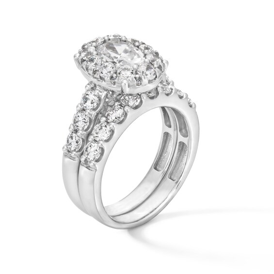 2-3/4 CT. T.w. Oval Diamond Frame Bridal Set in 14K White Gold