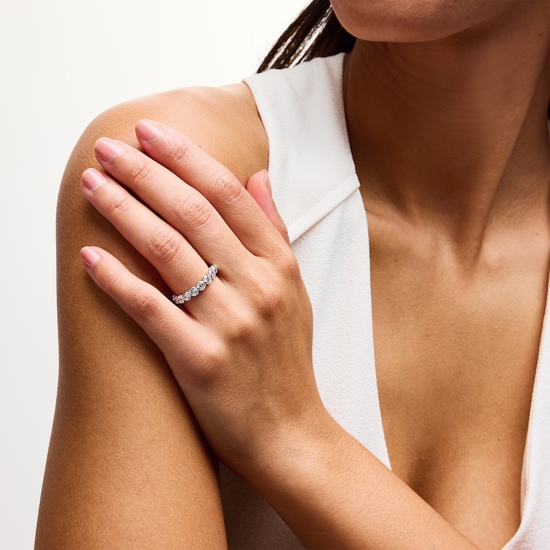 Main Image 2 of 1 CT. T.W. Certified Lab-Grown Diamond Nine Stone Anniversary Band in 14K White Gold (F/VS2)