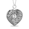 Thumbnail Image 1 of Engravable Heart Pendant with Fingerprint in Sterling Silver (2 Fingerprints, 2 Initials and 3 Lines)