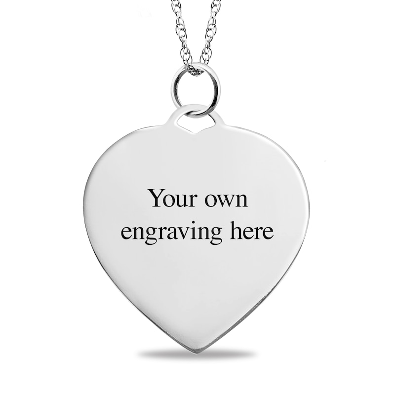 Main Image 2 of Engravable Heart Pendant with Fingerprint in Sterling Silver (2 Fingerprints, 2 Initials and 3 Lines)