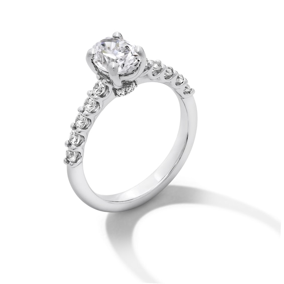 1-1/2 CT. T.w. Oval Certified Lab-Grown Diamond Engagement Ring in 14K Gold (I/Si2