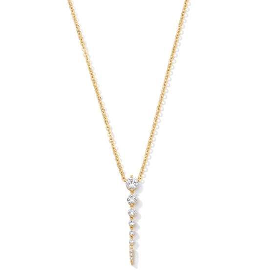 1/2 CT. T.w. Journey Certified Lab-Grown Diamond Vertical Drop Necklace in 10K Gold (F/Vs2)