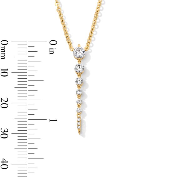 1/2 CT. T.w. Journey Certified Lab-Grown Diamond Vertical Drop Necklace in 10K Gold (F/Vs2)