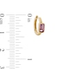 Thumbnail Image 3 of Emerald-Cut Light Pink Sapphire Hoop Earrings in 10K Gold