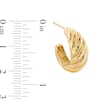 Thumbnail Image 3 of 18.4mm Textured Single Domed J-Hoop Earring in 10K Gold