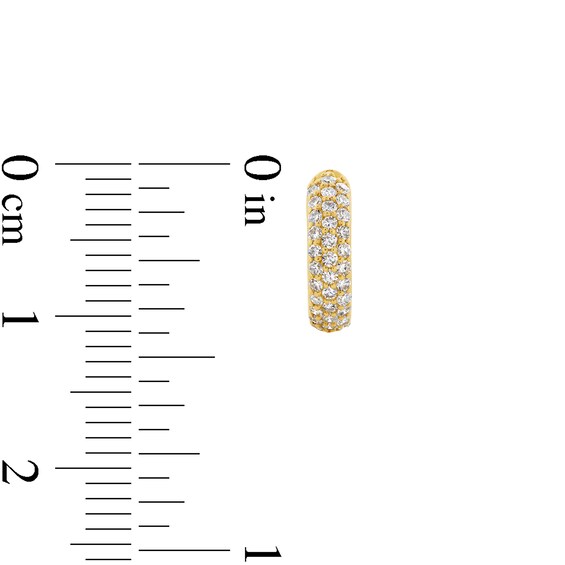 1/3 CT. T.w. Lab-Grown Diamond Triple Row Hoop Earrings in 10K Gold
