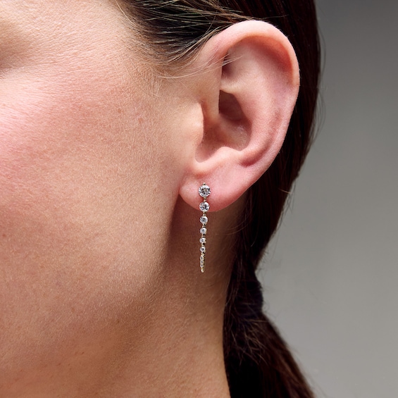 1 CT. T.w. Journey Certified Lab-Grown Diamond Vertical Drop Earrings in 10K Gold (F/Vs2)