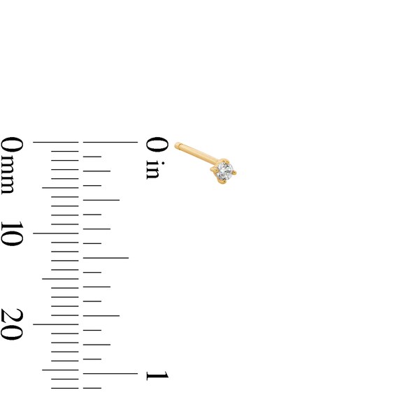 Lab-Grown Diamond Accent Solitaire Single Cartilage Stud Earring in 14K Gold