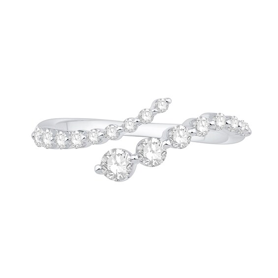 1/2 CT. T.w. Certified Lab-Grown Diamond Bypass Ring in 10K White Gold (F/Vs2)