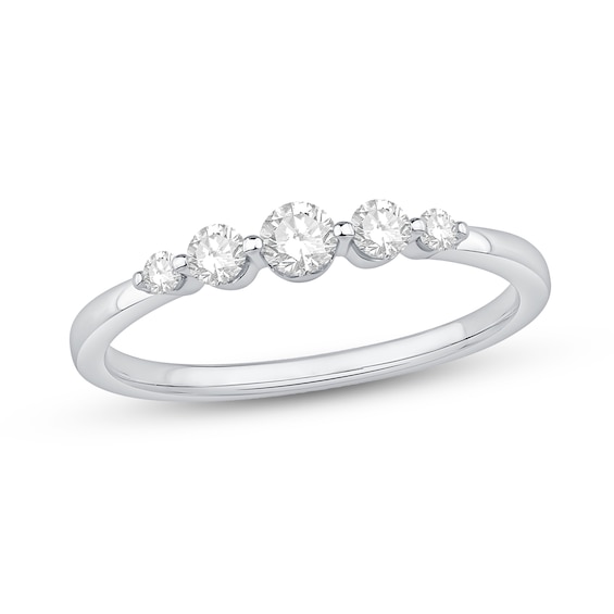 1/3 CT. T.w. Certified Lab-Grown Diamond Five Stone Band in 10K White Gold (F/Vs2)