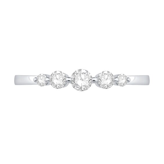1/3 CT. T.w. Certified Lab-Grown Diamond Five Stone Band in 10K White Gold (F/Vs2)